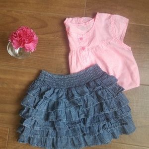 Old Navy toddler denim ruffle skirt 2T